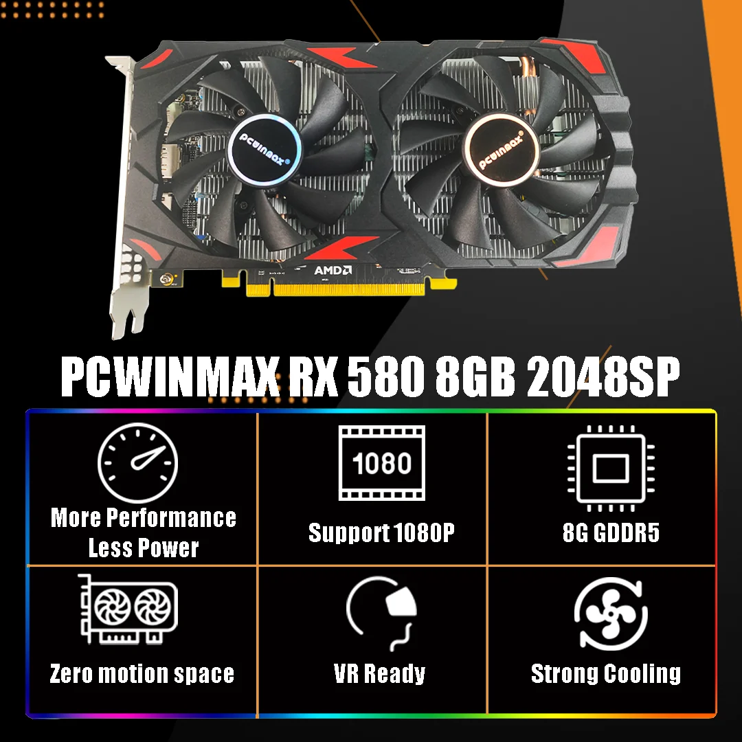 PCWINMAX Yeni Radeon RX580 8 G - Rx 580 8Gb 2048Sp Gpu incelemesi ve fiyatı